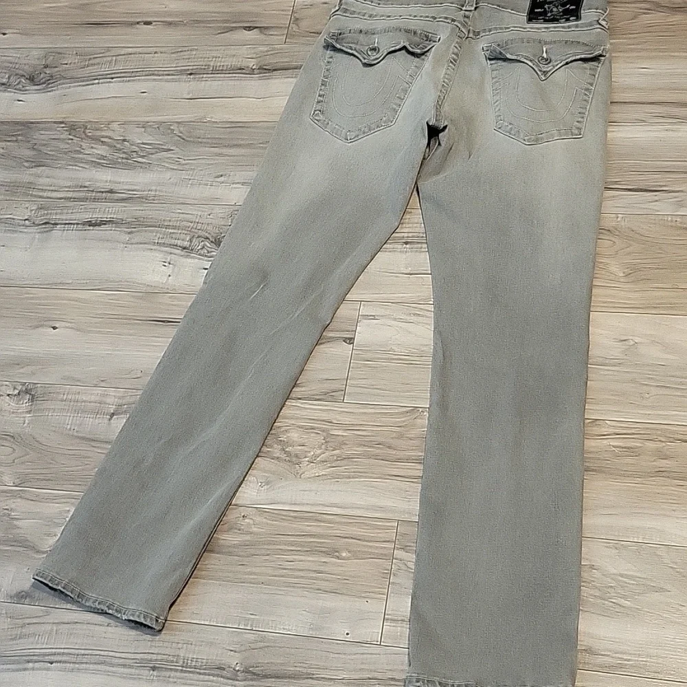 True Religion‎ Ricky Jeans Mens 32x33 Gray Relaxed Straight Denim Flap Pockets